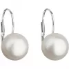 Strieborné náušnice visiace s bielou riečnou perlou 21045.1
