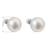 Strieborné náušnice kôstky s bielou riečnou perlou 21005.1