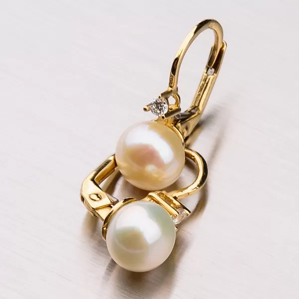 Náušnice s perlou a zirkónmi 42-31666