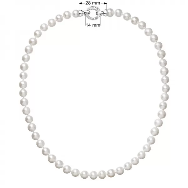 Perlový náhrdelník z pravých riečnych perál biely 22003.1