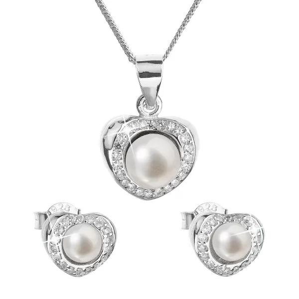 Perlová súprava z riečnych perál biela 29025.1