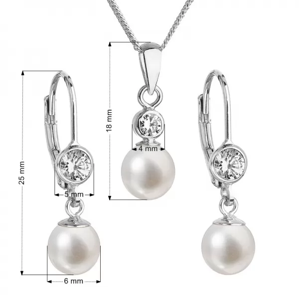 Perlová súprava z riečnych perál biela 29006.1