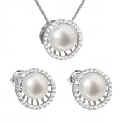 Perlová súprava z riečnych perál biela 29034.1