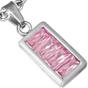 Prívesok z chirurgickej ocele so zirkónom GUPM191