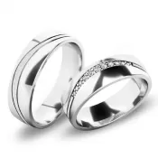 Snubné prstene z bieleho zlata SP-61072B