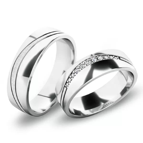 Snubné prstene z bieleho zlata SP-61072B