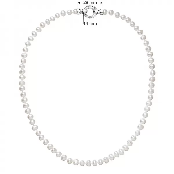 Perlový náhrdelník z pravých riečnych perál biely 22001.1