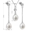 Perlová súprava vrátane retiazky z riečnych perál biela 29005.1
