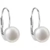 Strieborné náušnice visiace s bielou riečnou perlou 21009.1