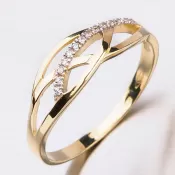 Prsteň zo zlata so zirkónmi 41-NF40