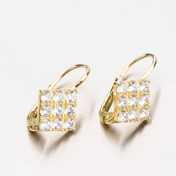 Zlaté náušnice so zirkónmi 683-0594