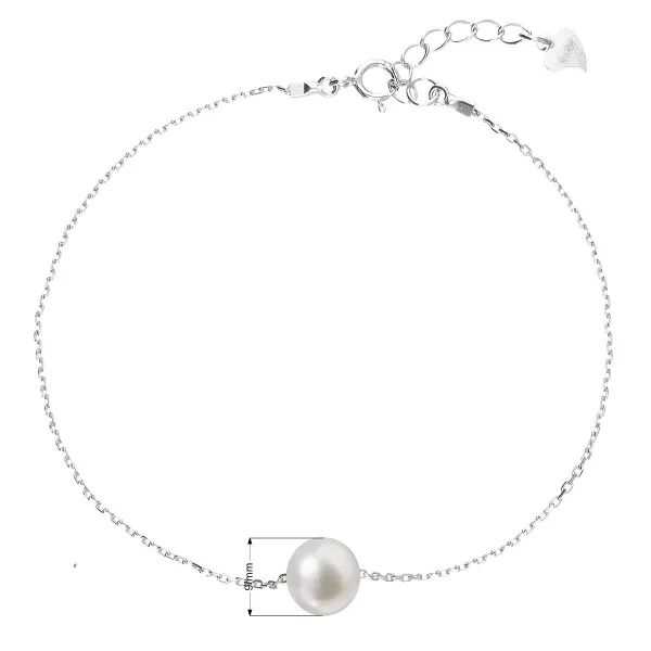 Perlový náramok z pravých riečnych perál biely 23009.1