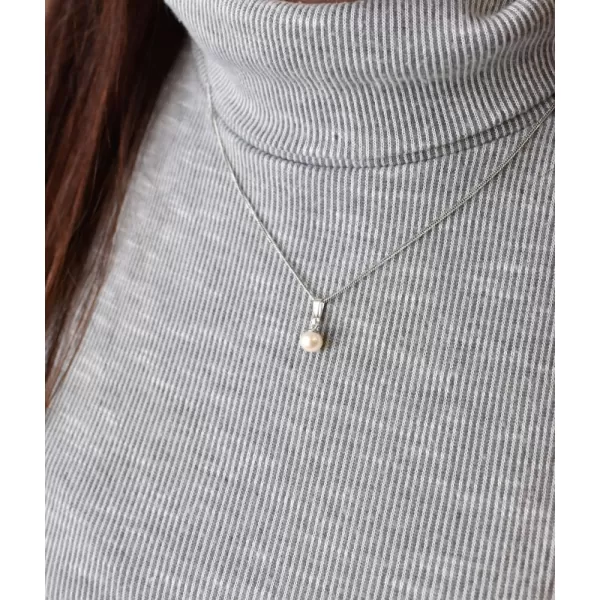 Perlový náhrdelník s retiazkou z pravých riečnych perál biely 22008.1