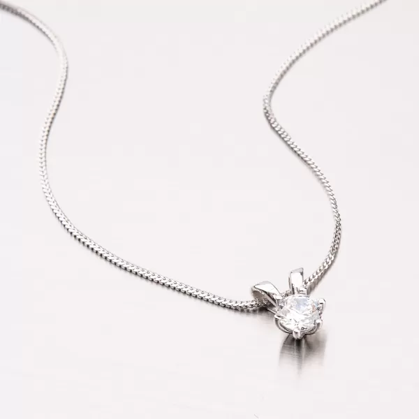 Prívesok z bieleho zlata 585/1000 so zirkónom GLX-10791B