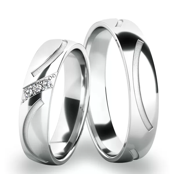 Snubné prstene z bieleho zlata SP-61063B