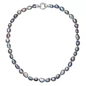 Perlový náhrdelník z pravých riečnych perál modrý 22027.3