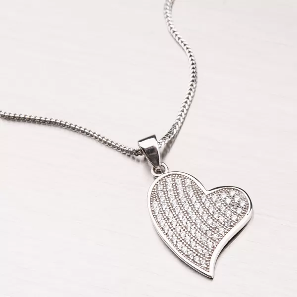 Srdce s bieleho zlata 13-199