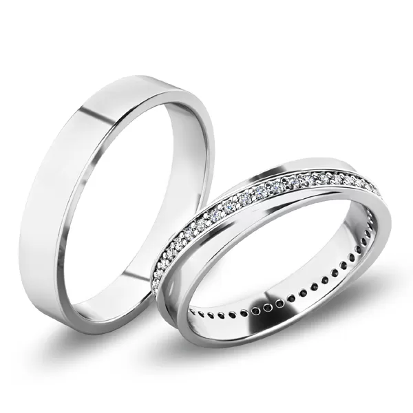 Snubné prstene - biele zlato SP-61070B