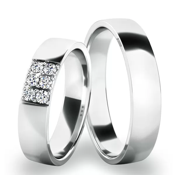 Snubné prstene - biele zlato SP-61073B