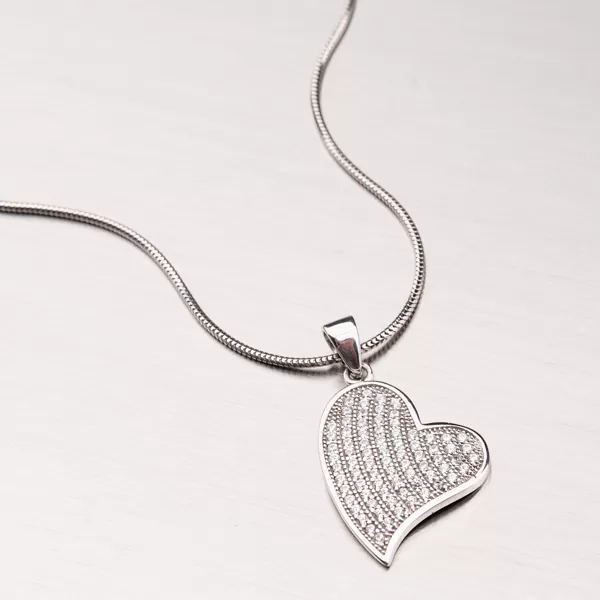 Srdce s bieleho zlata 13-199
