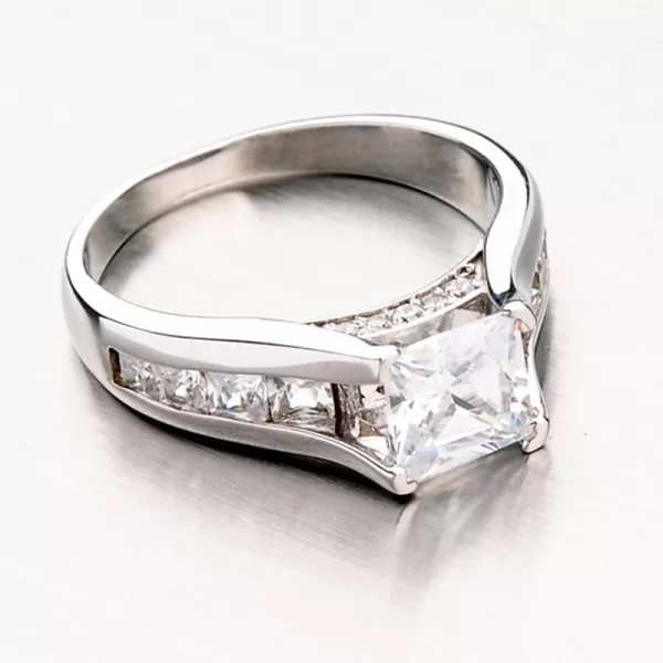 Prsteň z bieleho zlata GLX-10800B