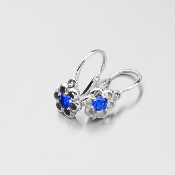 Kvietky s tmavomodrými zirkónmi 52DN-1947BM-01
