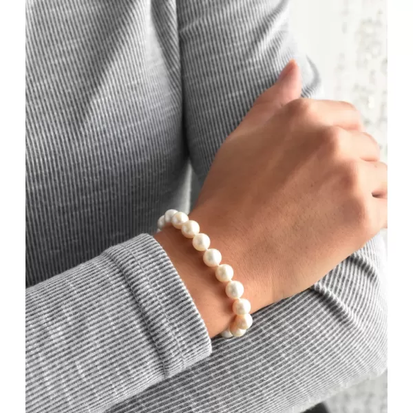 Perlový náramok z pravých riečnych perál biely 23007.1