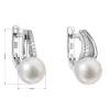 Strieborné náušnice visiace s bielou riečnou perlou 21025.1