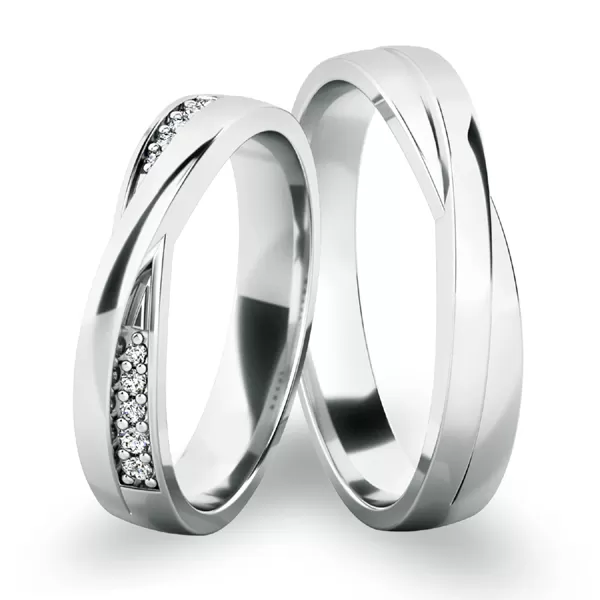 Snubné prstene z bieleho zlata SP-61065B