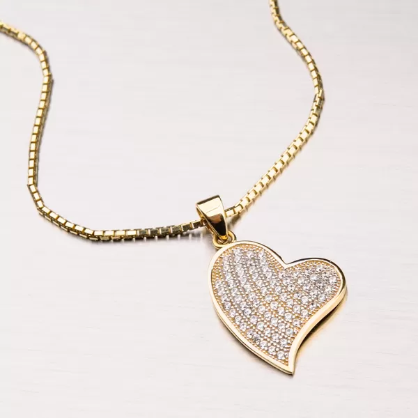 Zlaté srdce so zirkónmi 13-198