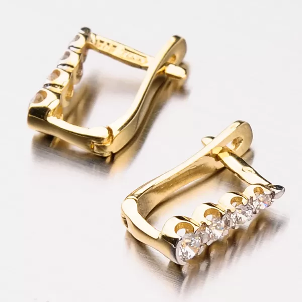 Zlaté náušnice so zirkónmi 42-3823