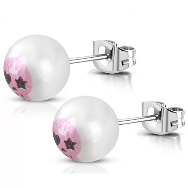 Oceľové náušnice s perlou GTTE528