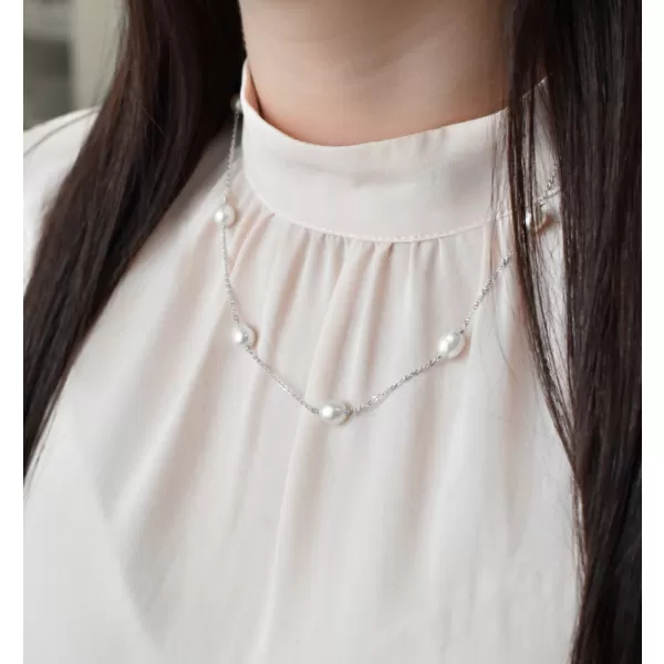 Perlový náhrdelník z pravých riečnych perál biely 22016.1