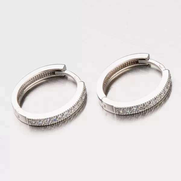 Náušnice s zirkónmi v bielom zlate 12-338