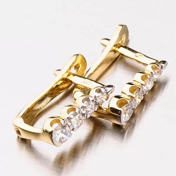 Zlaté náušnice so zirkónmi 42-3823