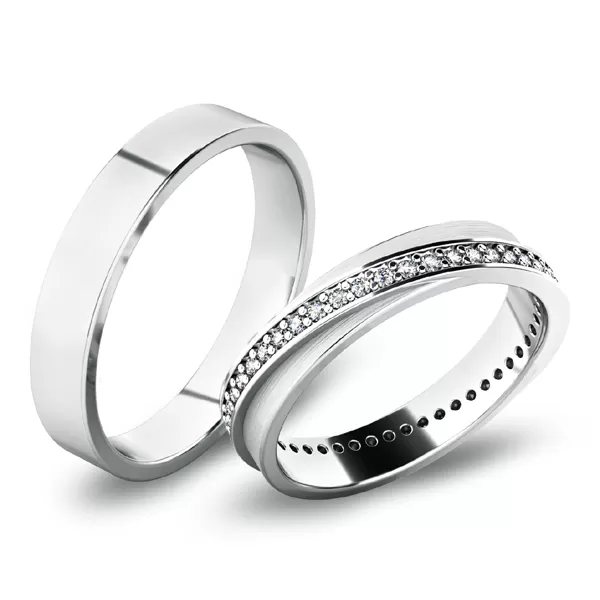 Snubné prstene - biele zlato SP-61070B