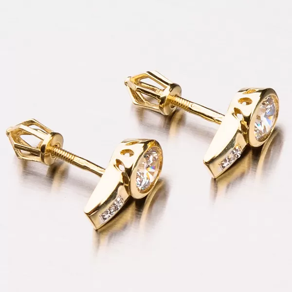 Zlaté kôstky so zirkónmi 42-31759