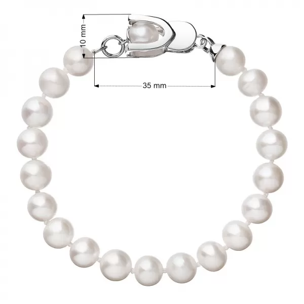 Perlový náramok z pravých riečnych perál biely 23007.1