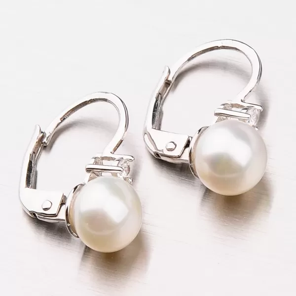 Náušnice s perlou a zirkónmi 42-31670