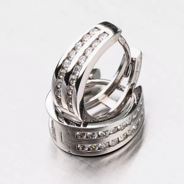 Zlaté náušnice so zirkónmi 12-330