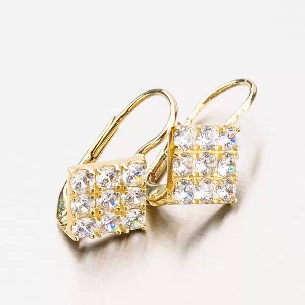 Zlaté náušnice so zirkónmi 683-0594