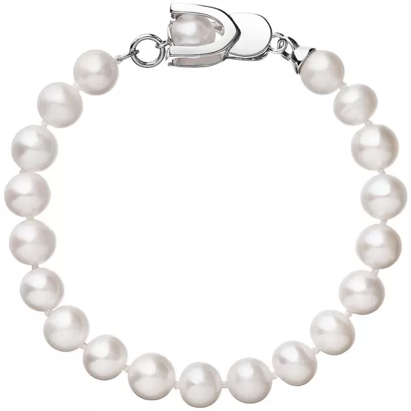 Perlový náramok z pravých riečnych perál biely 23007.1