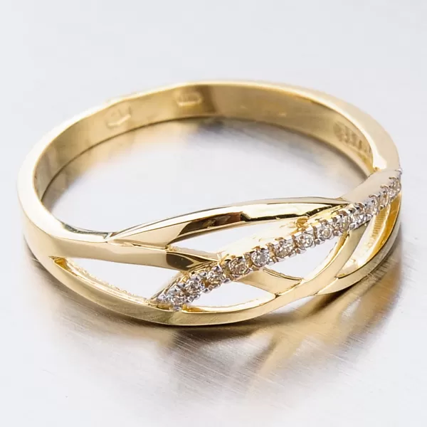 Prsteň zo zlata so zirkónmi 41-NF40