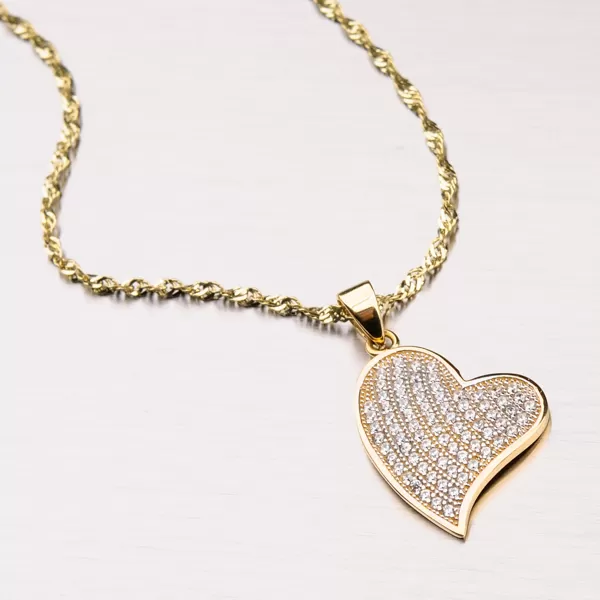 Zlaté srdce so zirkónmi 13-198