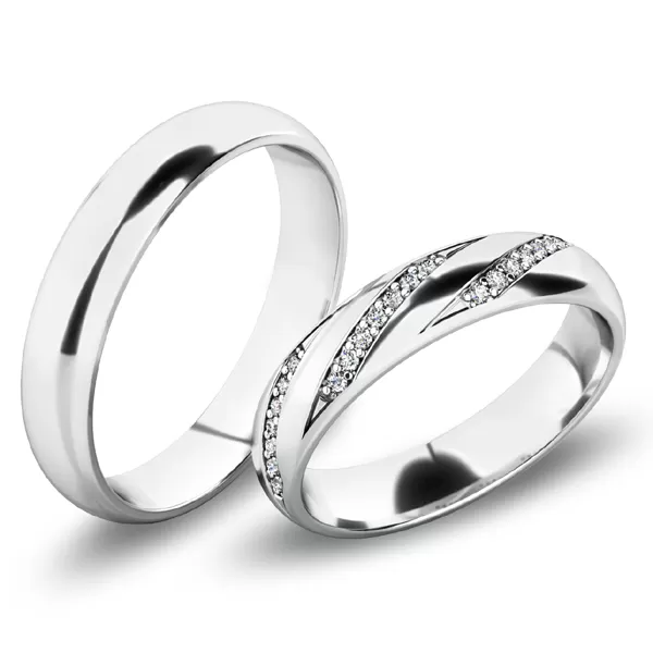 Snubné prstene - biele zlato SP-61069B