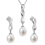 Perlová súprava z riečnych perál biela 29041.1