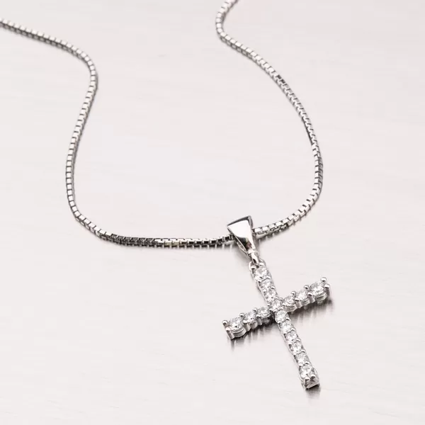 Zlatý kríž so zirkónmi 13-213