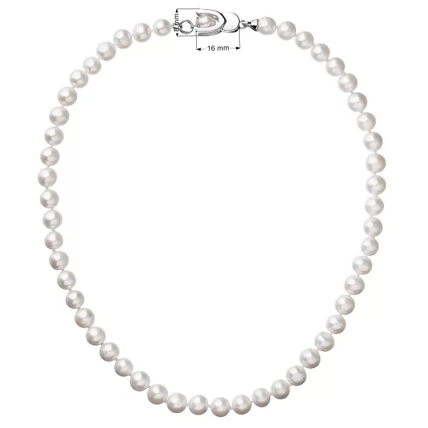 Perlový náhrdelník z pravých riečnych perál biely 22007.1