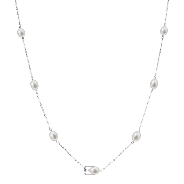 Perlový náhrdelník z pravých riečnych perál biely 22016.1