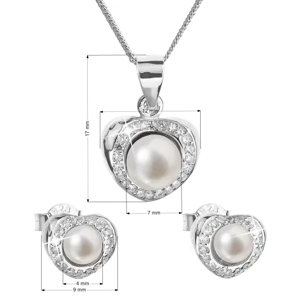 Perlová súprava z riečnych perál biela 29025.1